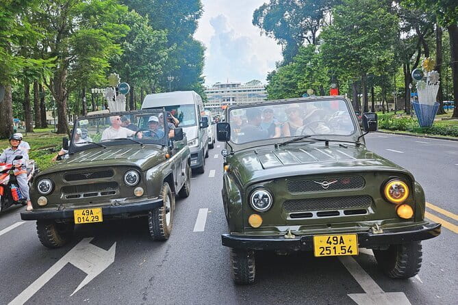 Saigon Jeep Tour : HIGHLIGHTS & HIDDEN GEMS By Vietnam Army Jeep - What the Saigon Jeep Tour Is Like, Up Front