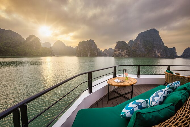The Catamaran Luxury Day Cruise to Halong Bay from Hanoi(Best Selling) - Sunset ceremony on the water: tea, fruit, and calm views